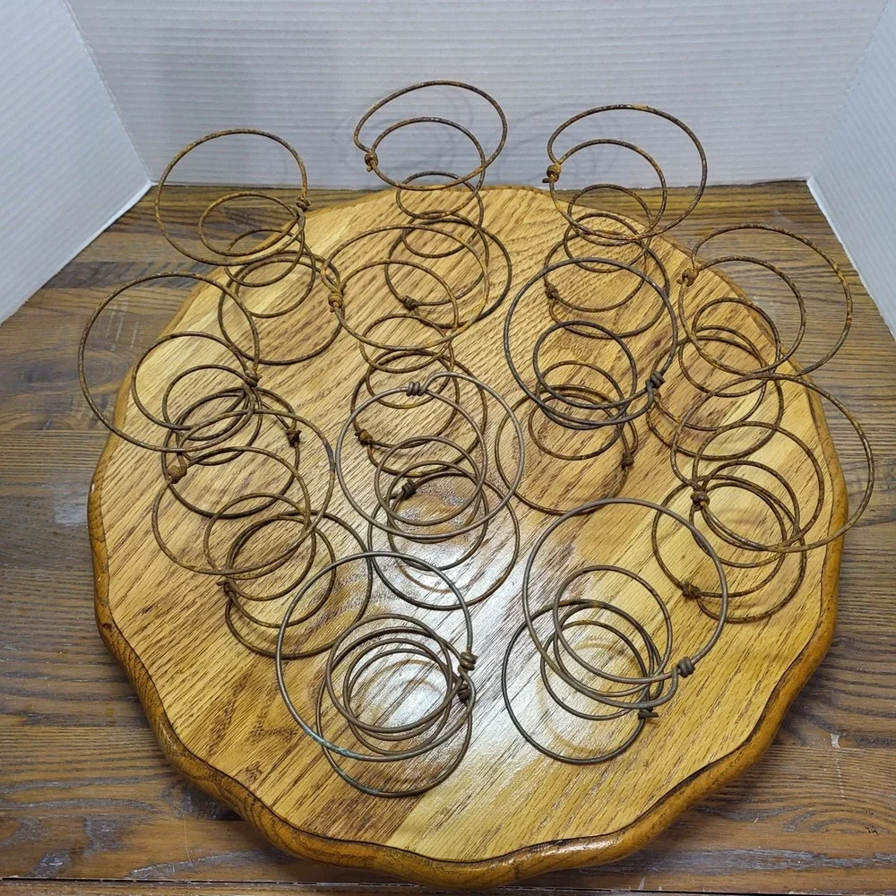 VTG Rusty Hourglass Metal Coil Old Bed Springs Lot Of 12 Pc. 5